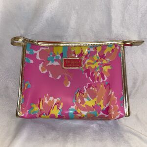 Lilly Pulitzer x Estée Lauder Pink Floral PVC Cosmetic Bag